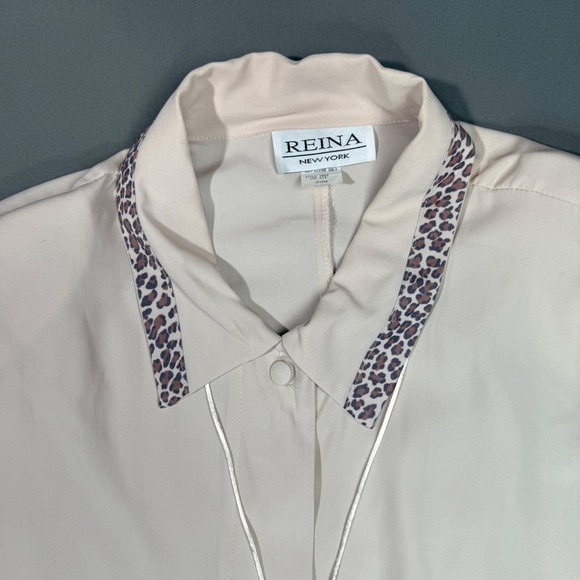 Vintage Reina New York 2pc Cream Set Animal Print Collar Made in USA 22W - Picture 3 of 8